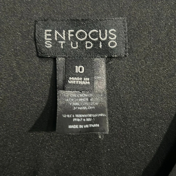 Enfocus Studio Women's Size 10 Dress Green Black Chevron Print Chiffon Lined - Picture 5 of 10